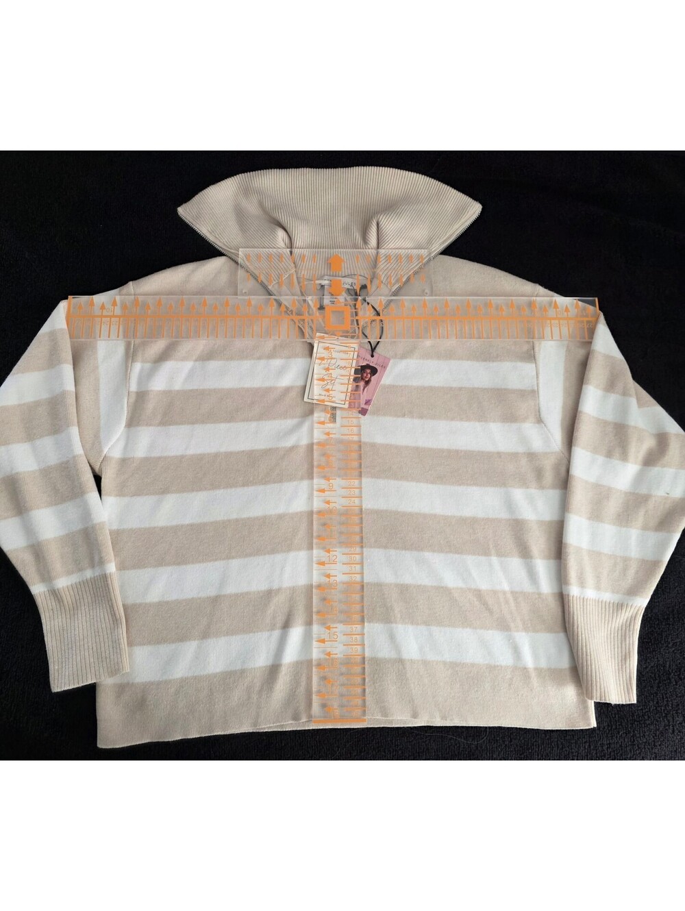 Sincerely Jules striped quarter zip sweater size XS new with tags - Picture 2 of 6